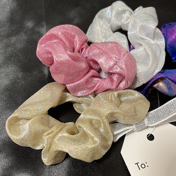 Accessories Holographic Glitter Scrunchi Hair Tie Gift Set 5 Pieces